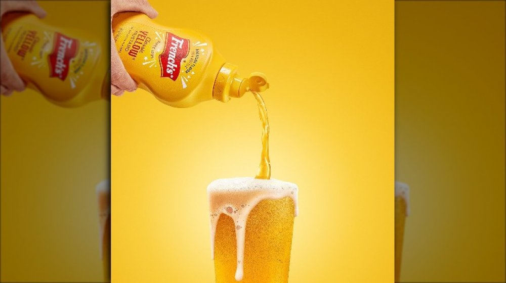 Advertisement for Oskar Blues French's Mustard Beer