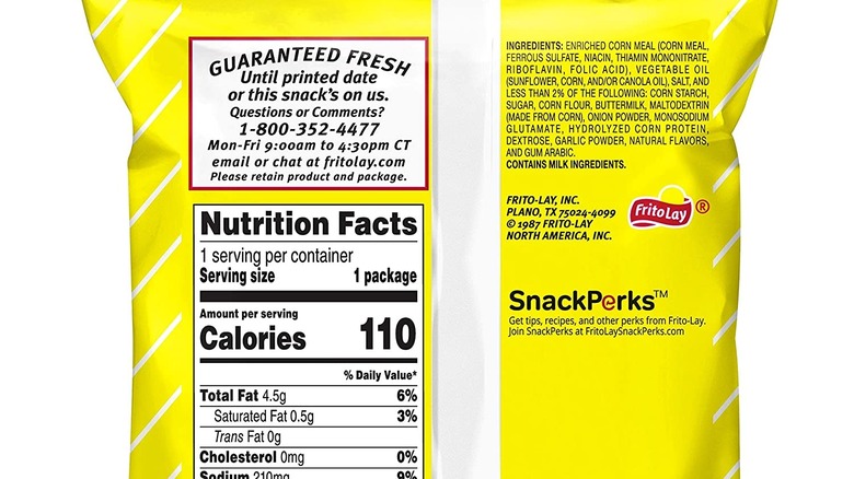 Funyuns ingredient label