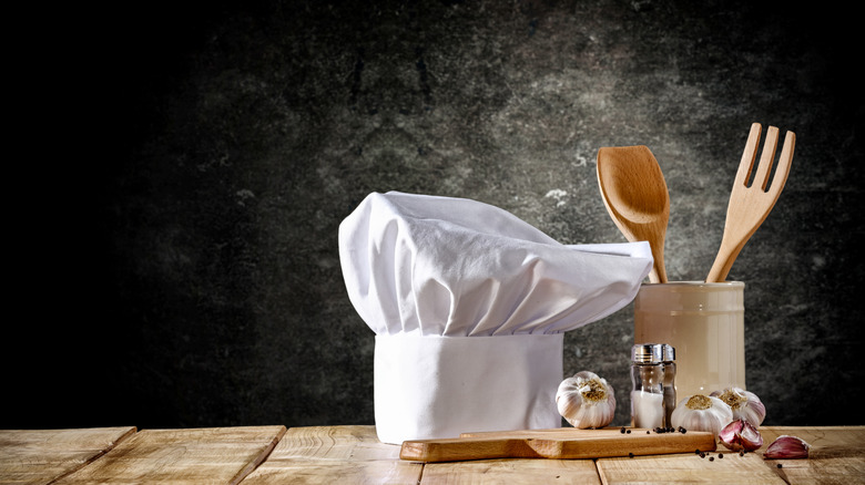 Chef's hat on table 