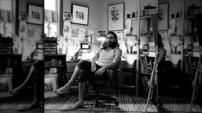 Guillermo Salinas in art studio