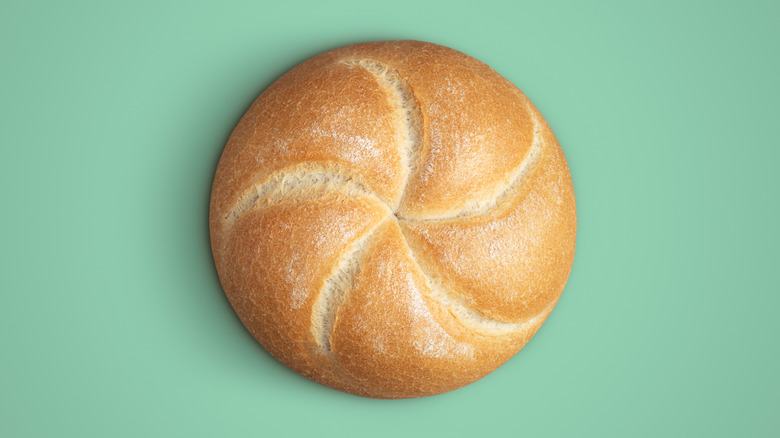 A kaiser roll seen from above