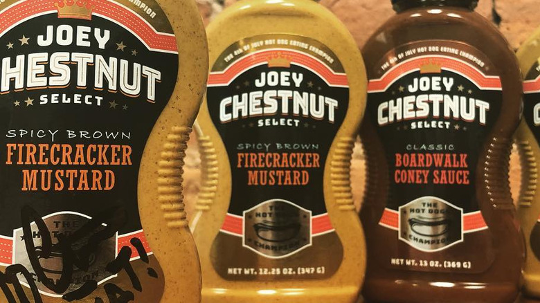 Joey Chestnut coney sauce and mustard