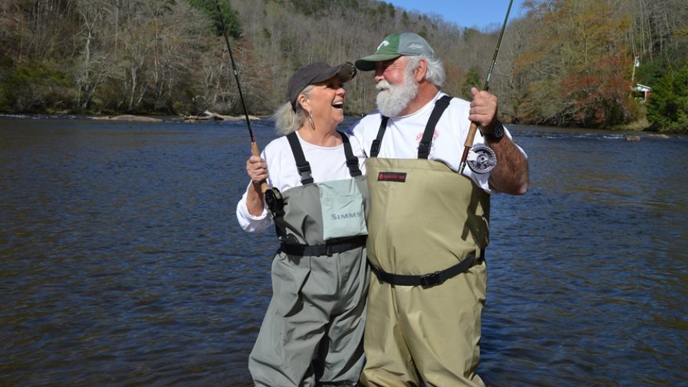 Paula Deen and Michael Groover fishing