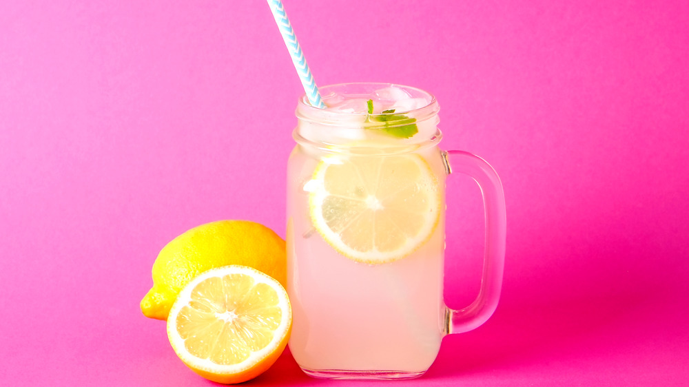 Pink lemonade and lemons