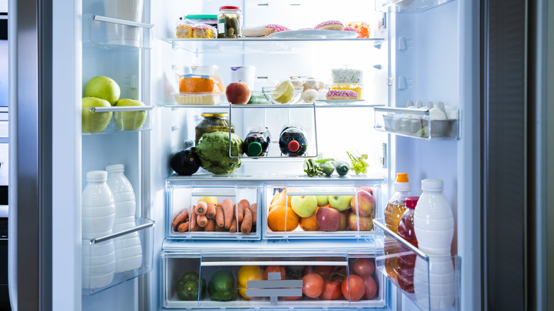 A fully-stocked refrigerator 