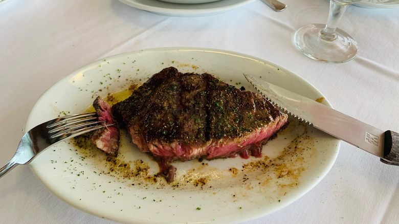 Ruth's Chris' steak on a plate