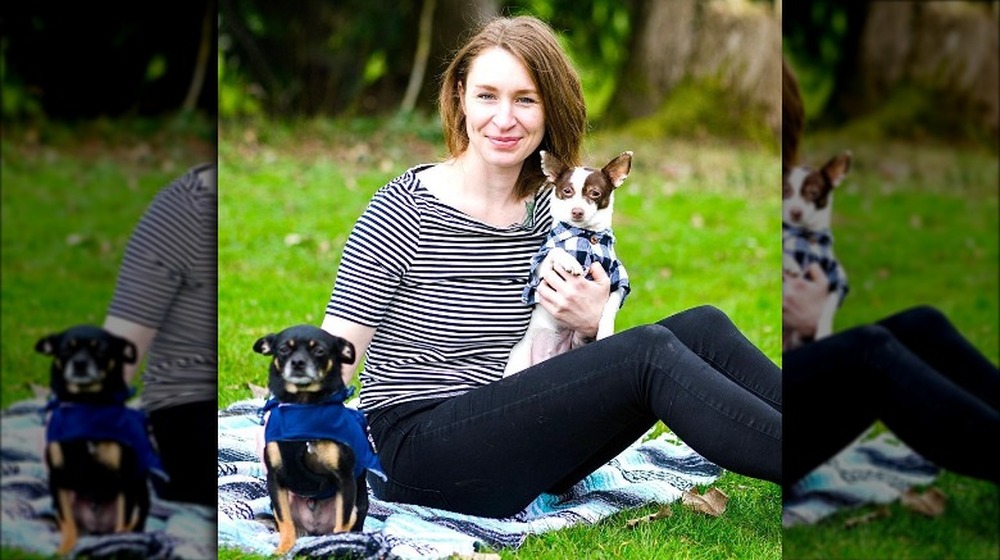 Chef Sara Hauman with her dogs