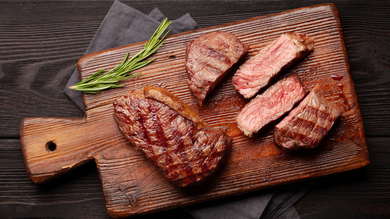 steak on a cutting board