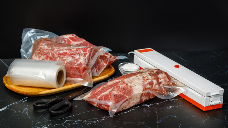 vacuum sealing meat