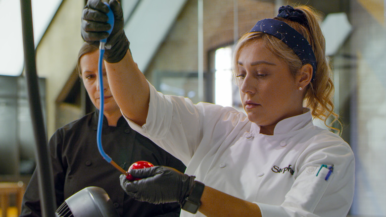 Stephanie Norcio works with chocolate