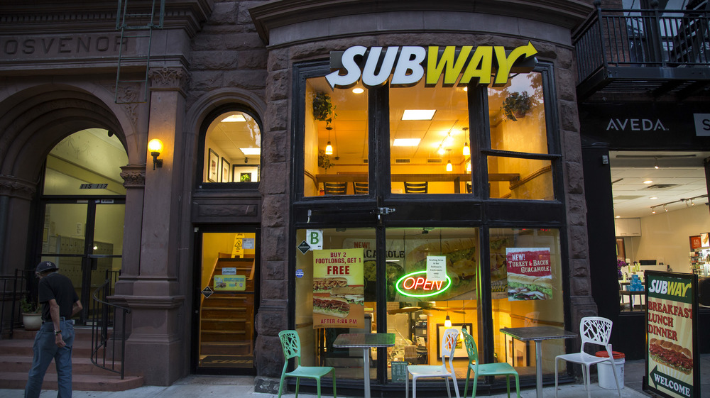 The exterior of a Subway location.