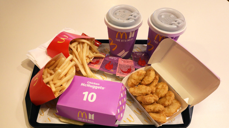 McDonald's BTS meal on a tray