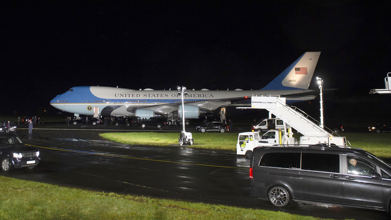 Air Force One taxiing at airport