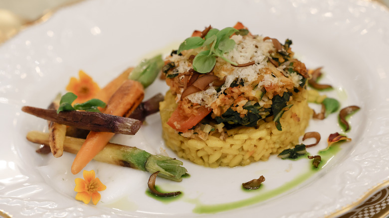 Mushroom risotto served at White House