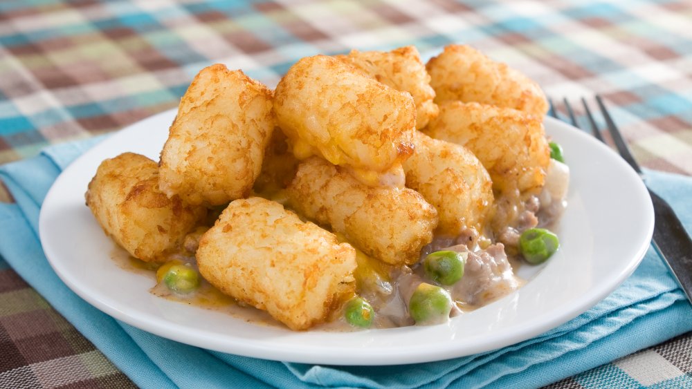 Serving of hotdish on a plate