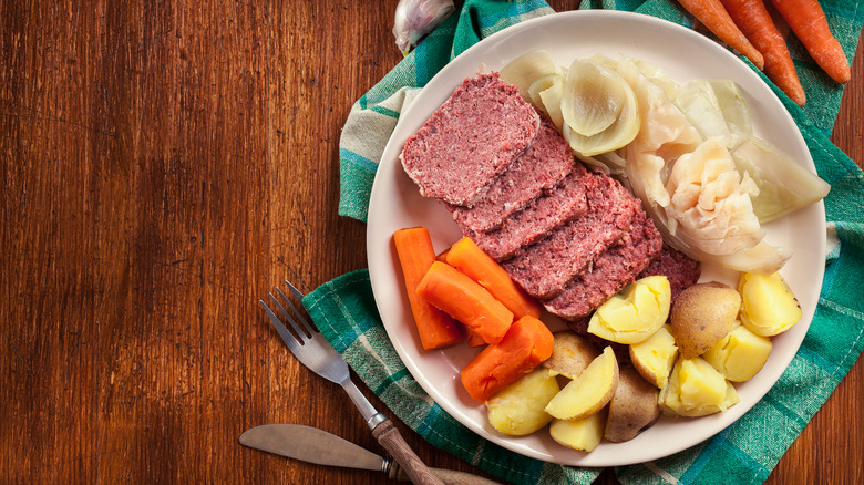 traditional corned beef meal for St. Patrick's Day