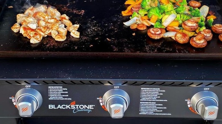 Blackstone Griddle with shrimp