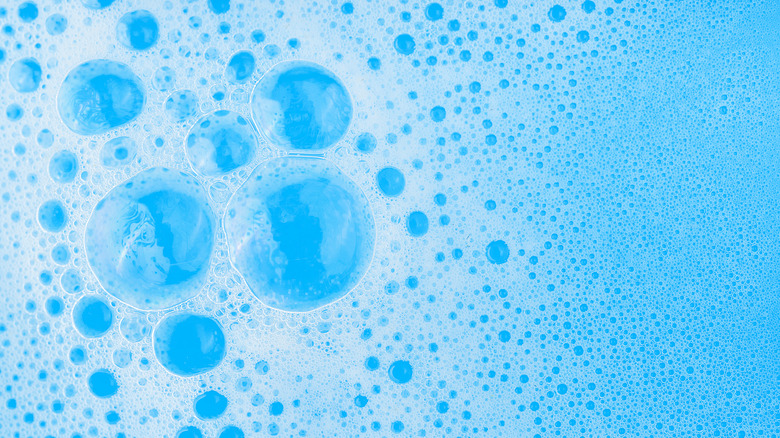 Blue cleaning liquid