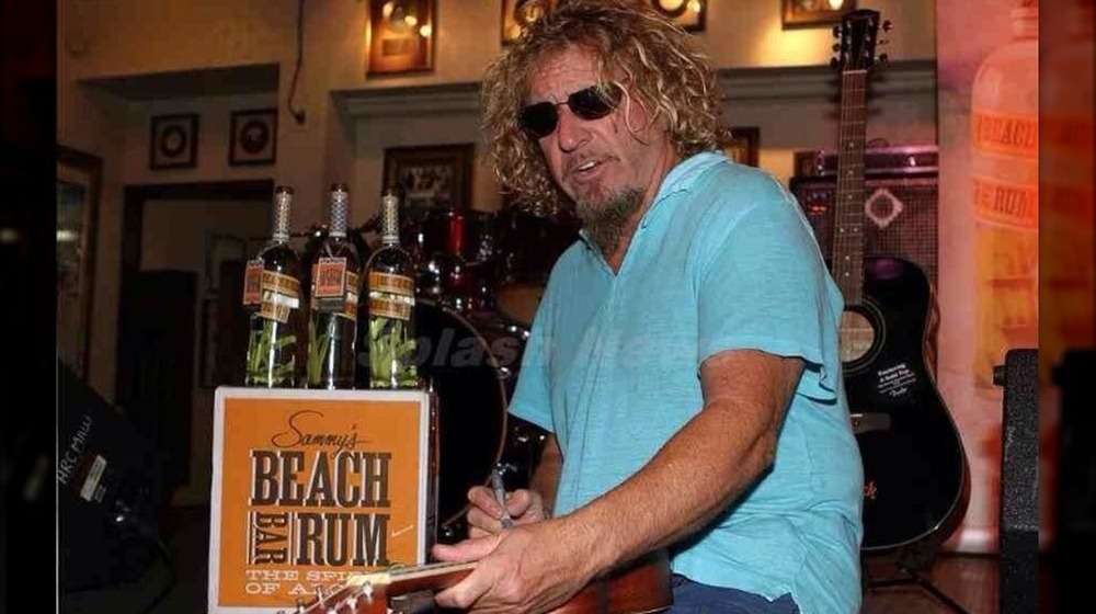 Sammy Hagar with rum and guitar