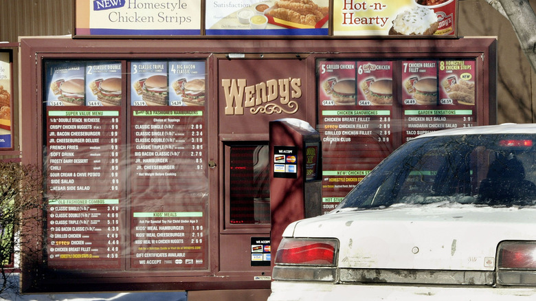 Wendy's drive thru menu