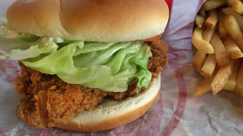 Wendy's spicy chicken sandwich and fries