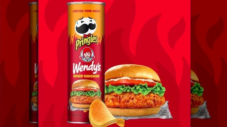 Wendy's spicy chicken sandwich flavored pringles