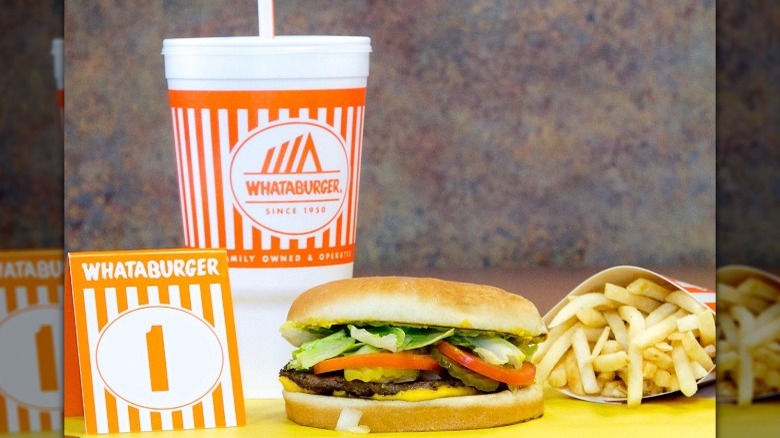 Fast food burger and fries