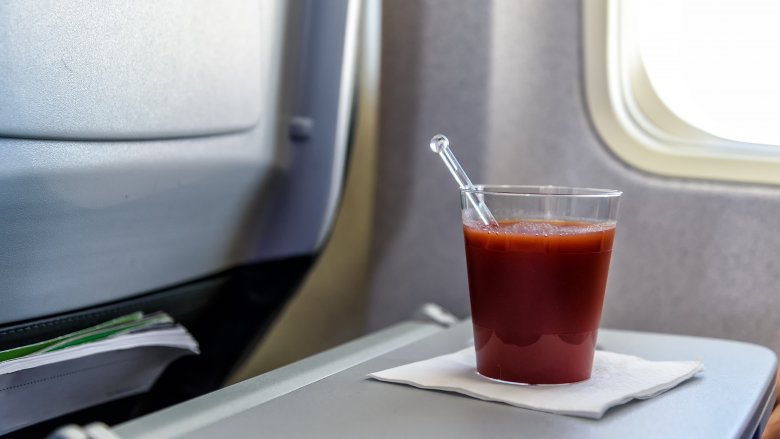 tomato juice on airplane