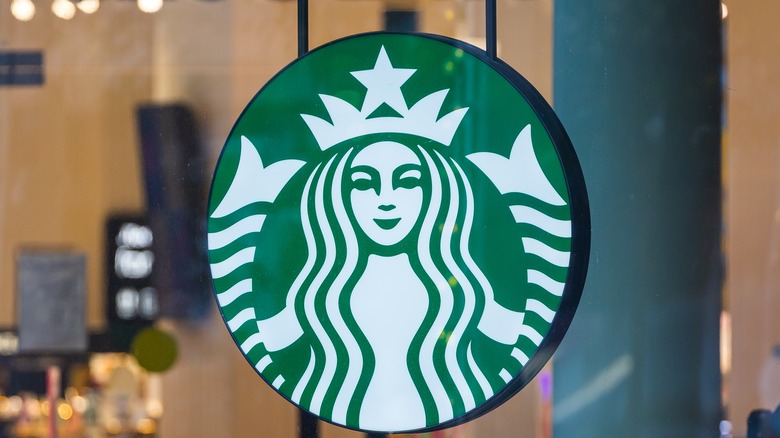 Starbucks logo on front of store