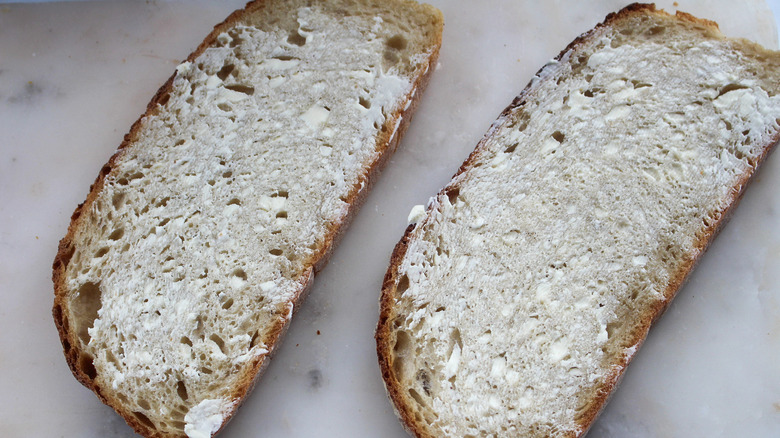 Buttered sourdough