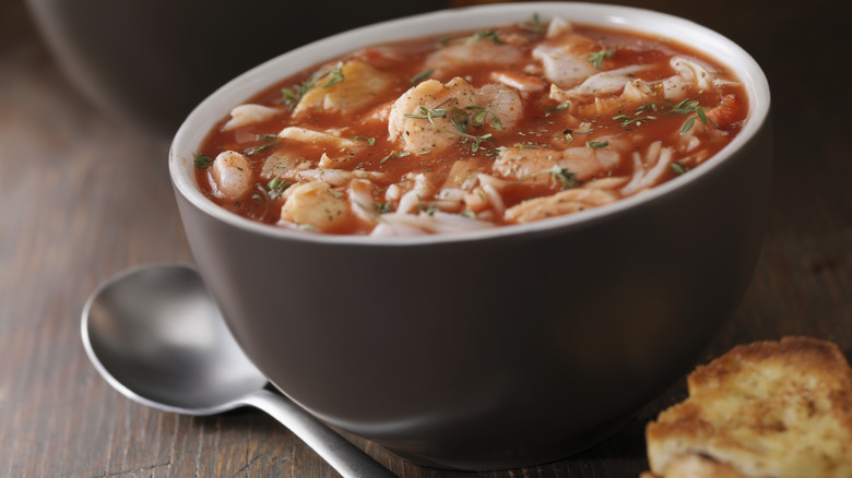 Seafood stew and bread