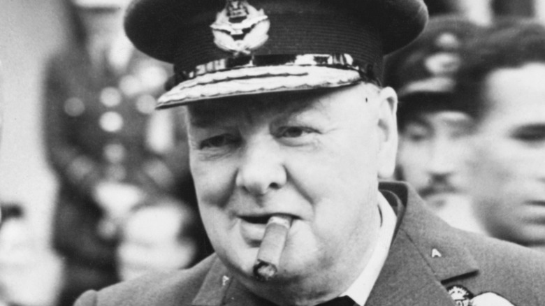 Winston Churchill smoking a cigar