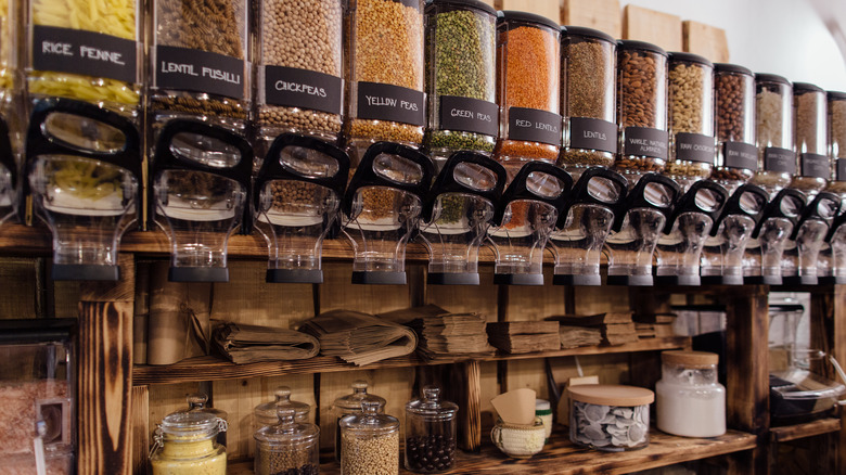 bulk food dispensers at grocery store