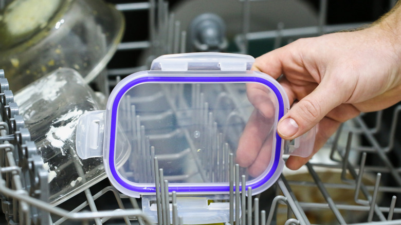 Plastic in a dishwasher