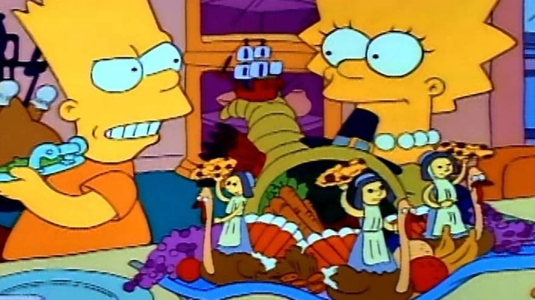 Lisa and Bart on Thanksgiving