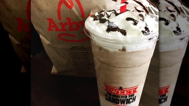 Jamocha shake and Arby's bag