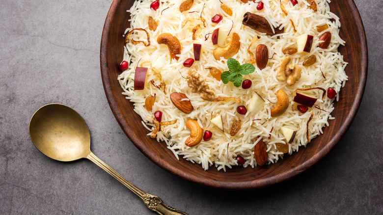 basmati rice with nuts seeds