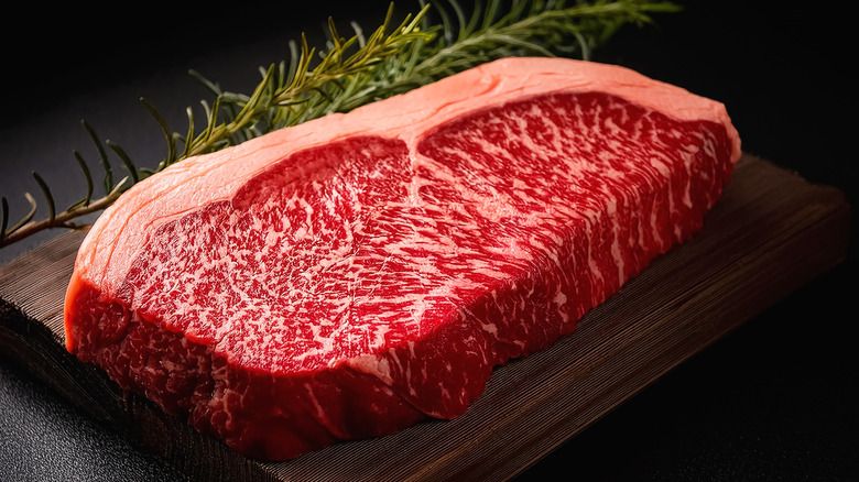 Wagyu steak with marbling