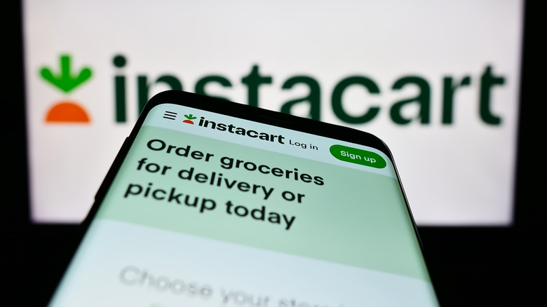 Instacart logo on phone