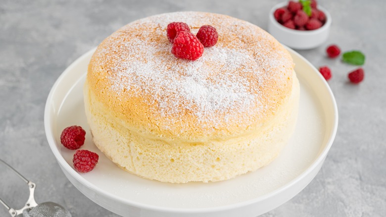 Japanese cheesecake on plate