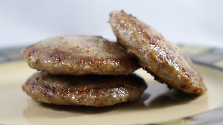 sausage patties on a plate