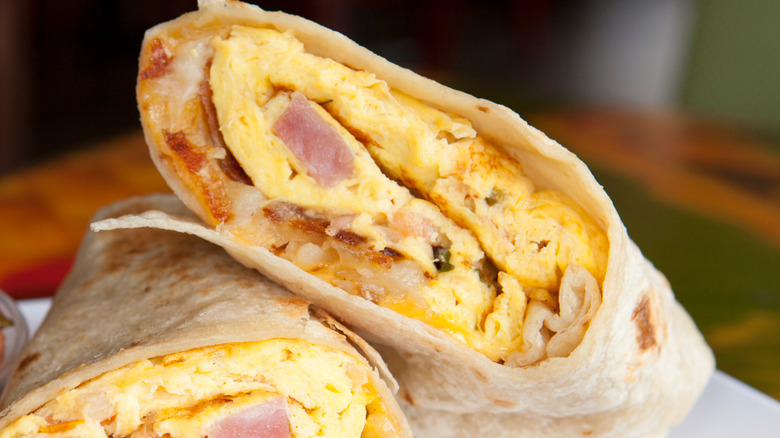 ham egg cheese breakfast burrito