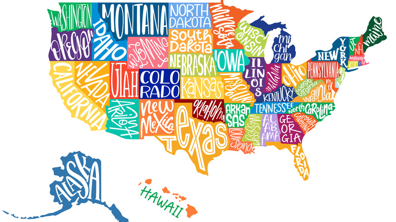 Colorful map of U.S. states