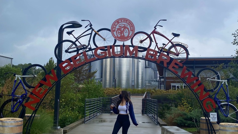 Person standing outside New Belgium Brewery