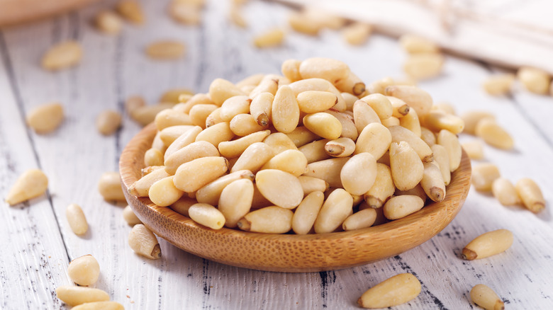 pine nuts in bowl