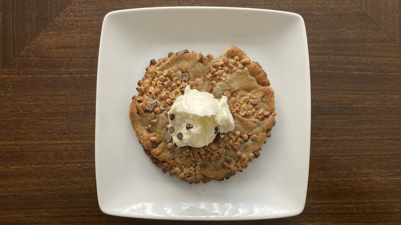 Oregano's Peanut Butter and Chocolate skillet cookie on plate