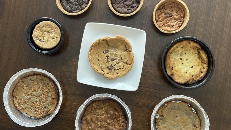 Skillet cookies on table