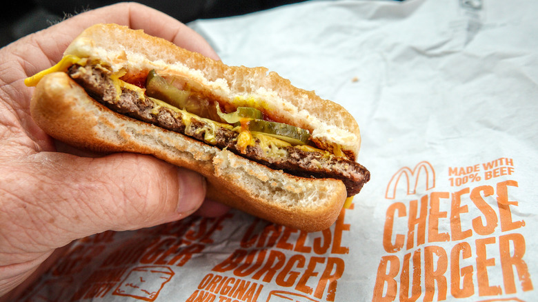 McDonald's cheese burger with pickles