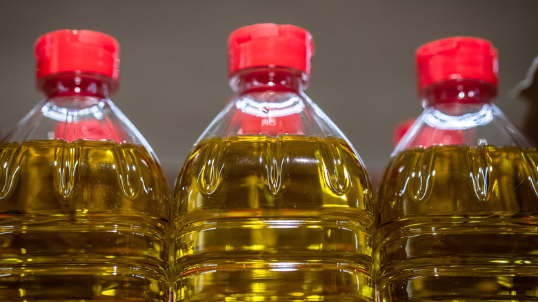 Bottles of cooking oil