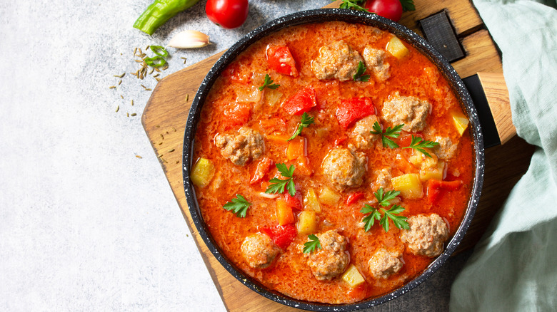 Albondigas meatball soup